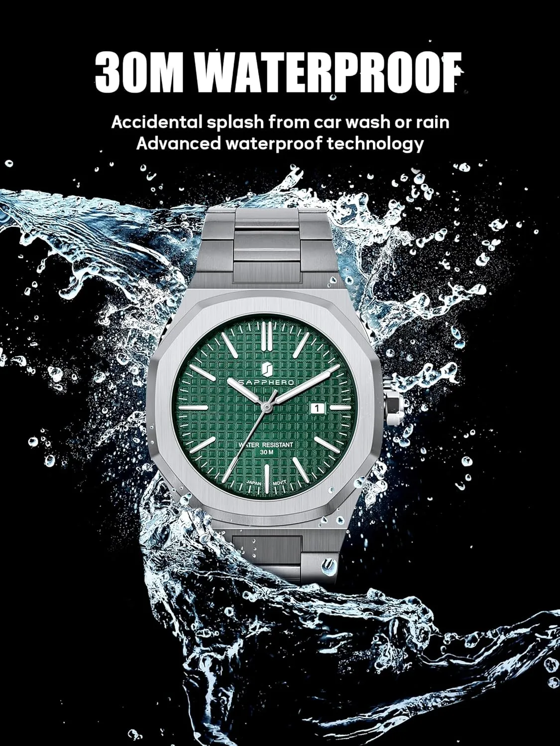 Wristwatch Gift for Men SOPPHERO Mens Watches Stainless Steel Quartz Watch for Men 30M Waterproof Date jolt reorient Clock Fashion Business 