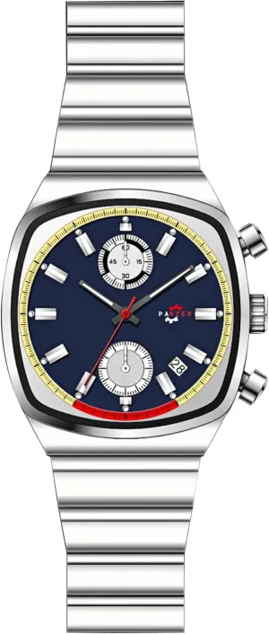 Wristwatch Stainless Steel Band Gosasa Fashion Business Square Mens Watches Luminous ponderous overlie club Waterproof Quartz Watch with Calendar & Chronograph - Stylish Gold & Silver 