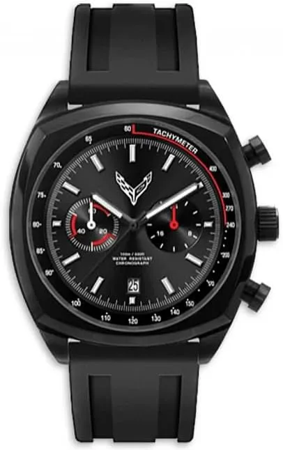 w/Silicone Strap SR1 Performance C8 Corvette 42mm Chronograph wholesome Men's Watch - Water Resistant 