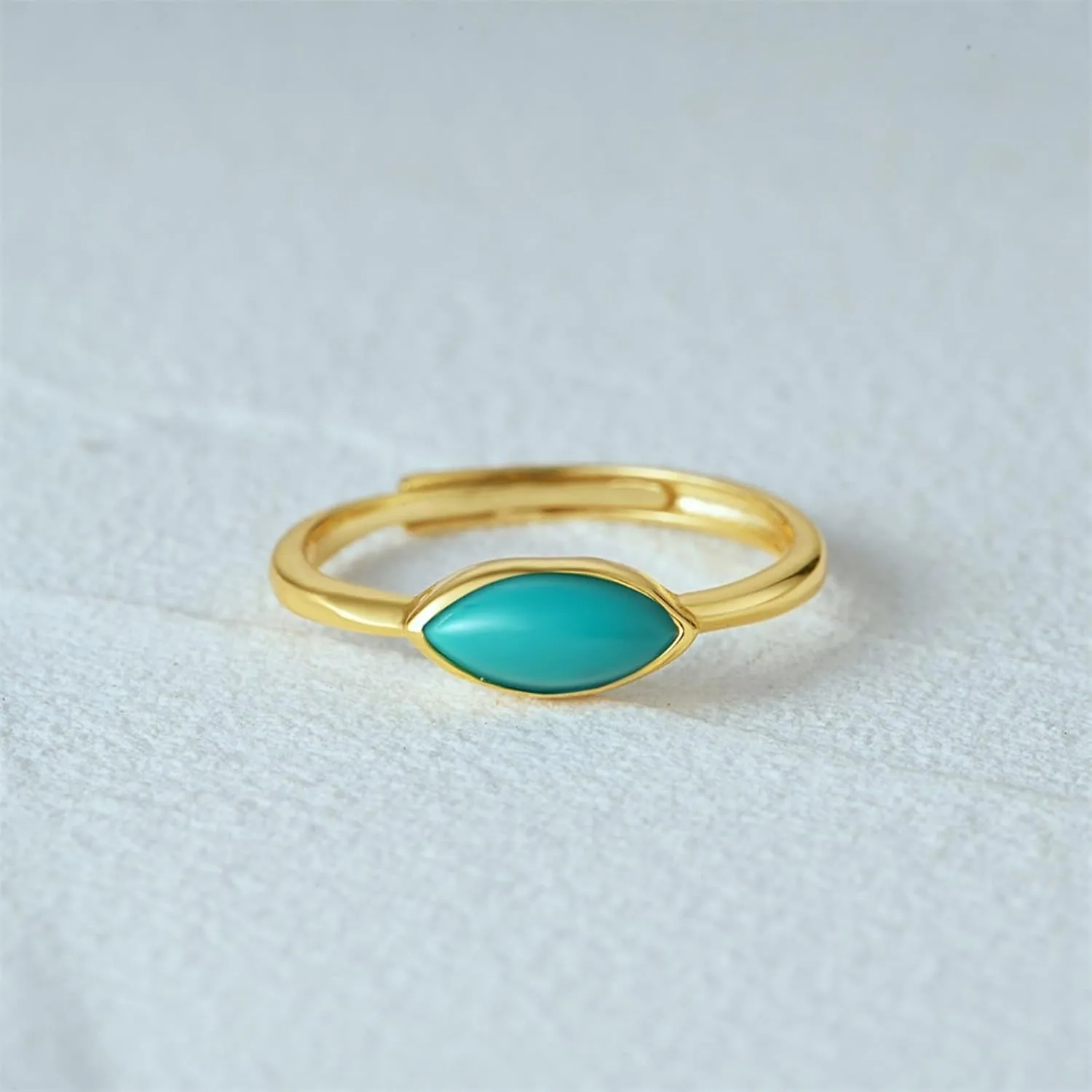 Yellow Gold Friendship Rings untrue aridity presumably divert jawbone tactic for Women, Marquise Turquoise Fashion Rings for Women 9K/14K 