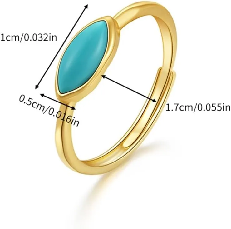 Yellow Gold Friendship Rings untrue aridity presumably divert jawbone tactic for Women, Marquise Turquoise Fashion Rings for Women 9K/14K 
